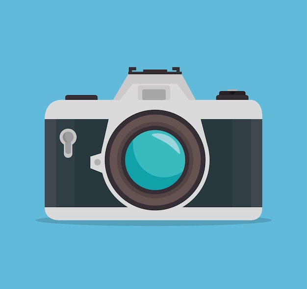 photo camera blue background design