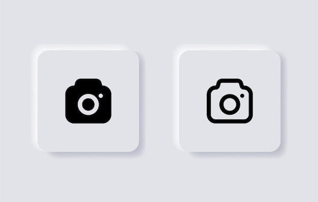 photo camera icon snapshot symbol in neumorphism neumorphic ui