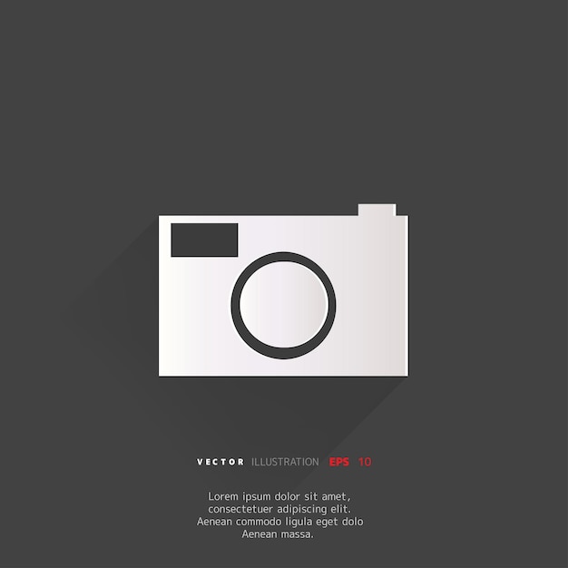 Photo camera web iconflat design