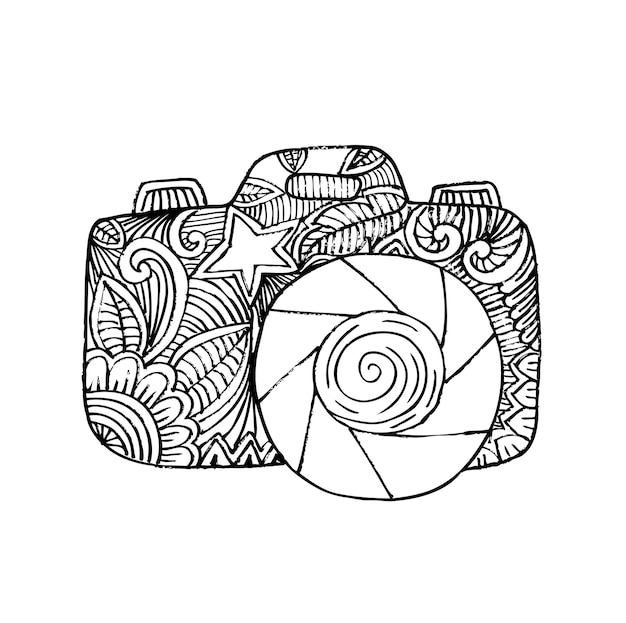 Fotocamera in stile zentangle