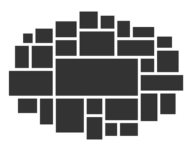 인테리어 디자인을 위한 사진 콜라주 구성 템플릿 28 부품 프레임 벡터 콜라주 레이아웃