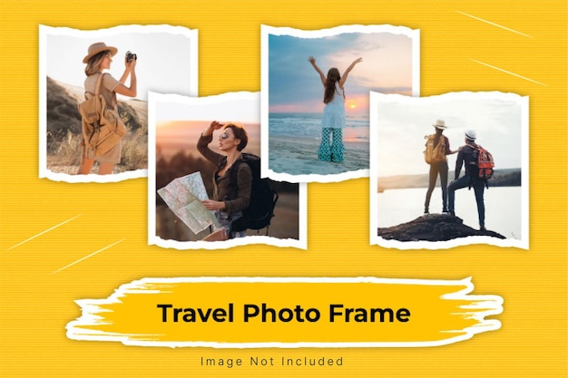 Photo collage frame effect mockup