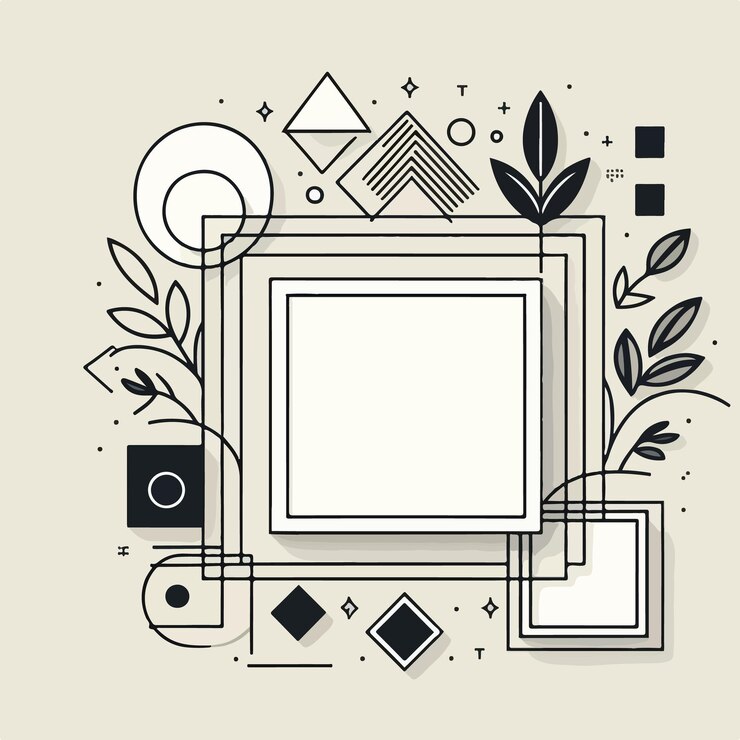 Vector photo collage frame vector illustration abstract digital frame concept