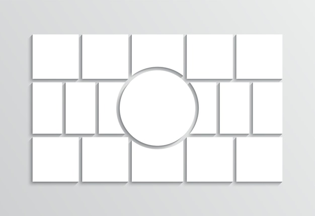 사진 콜라주 그리드 분위기 보드 레이아웃 벡터 일러스트 레이 션