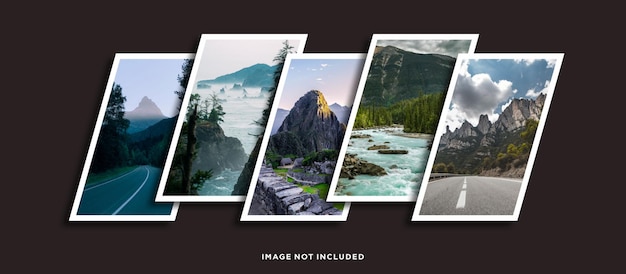 Collage di foto effetto striscia mockup