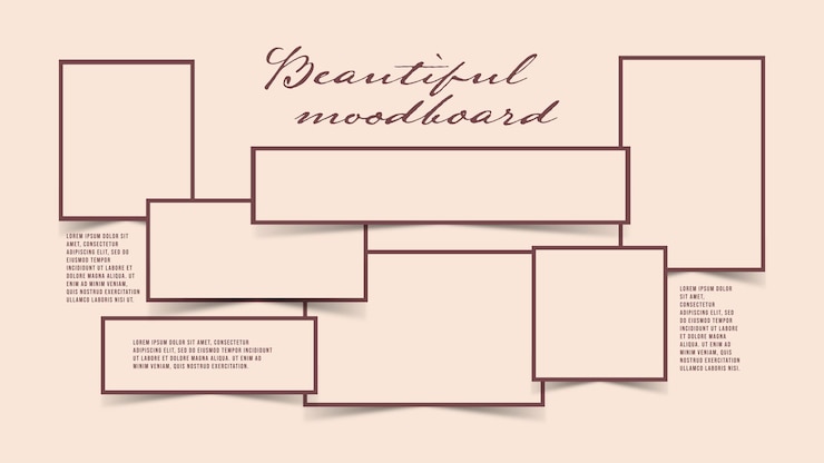 Vector photo collage template moodboard pictures grids