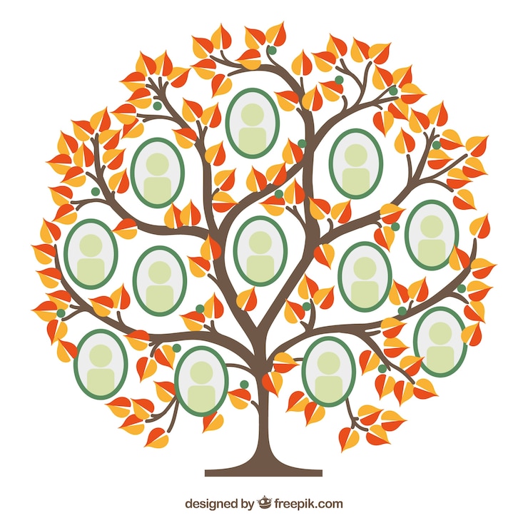 Vector photo collage template with flat tree