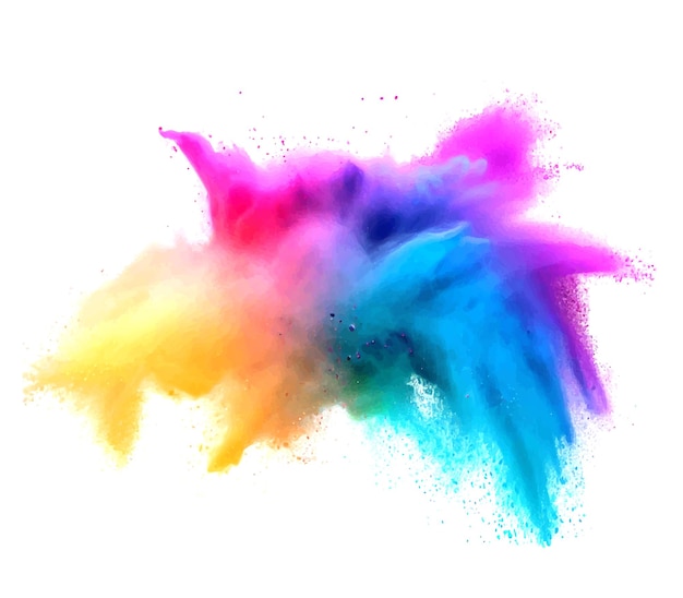 Vector photo a color powder splash isolated on white