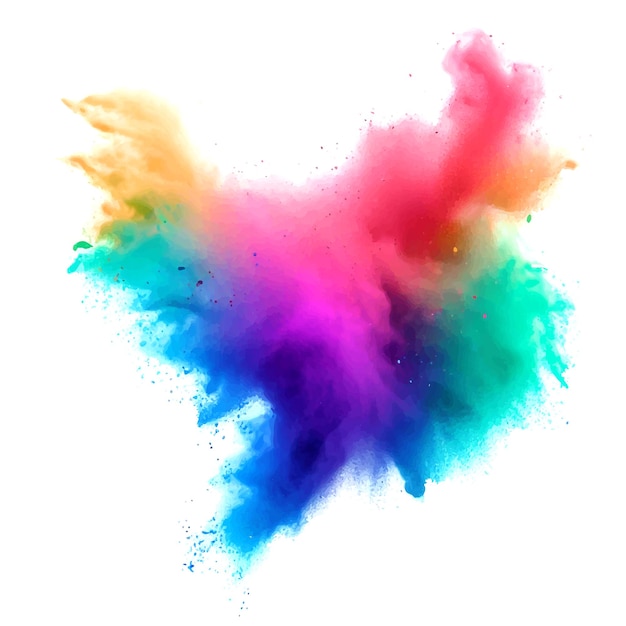 Vector photo a color powder splash isolated on white