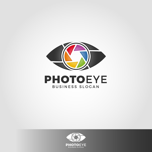 Modello di logo dell'occhio della foto