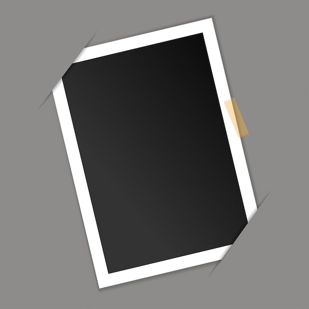 Vector photo frame blank on gray background