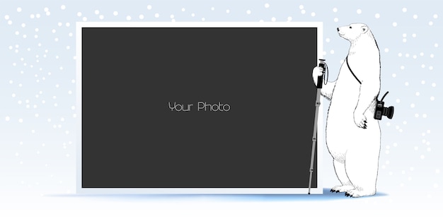 Photo frame collage, scrapbook  for winter or christmas  illustration