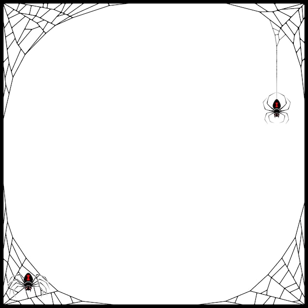 Vector photo frame design with spider webs