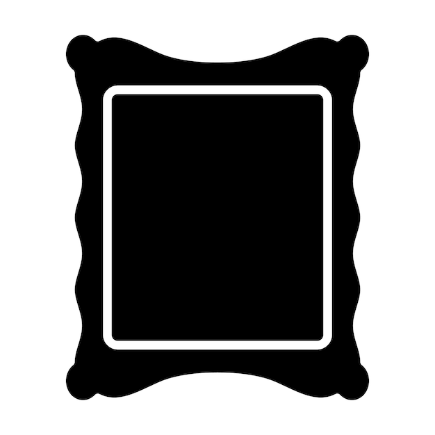 Vector photo frame glyph solid black illustration