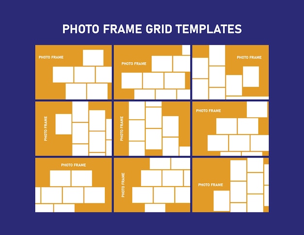 Вектор Набор шаблонов сетки фотокадр