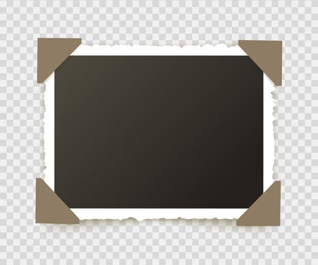 Photo frame white plastic border on a transparent Vector Image