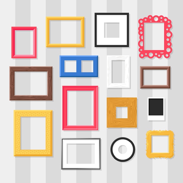 Vector photo frame  set.