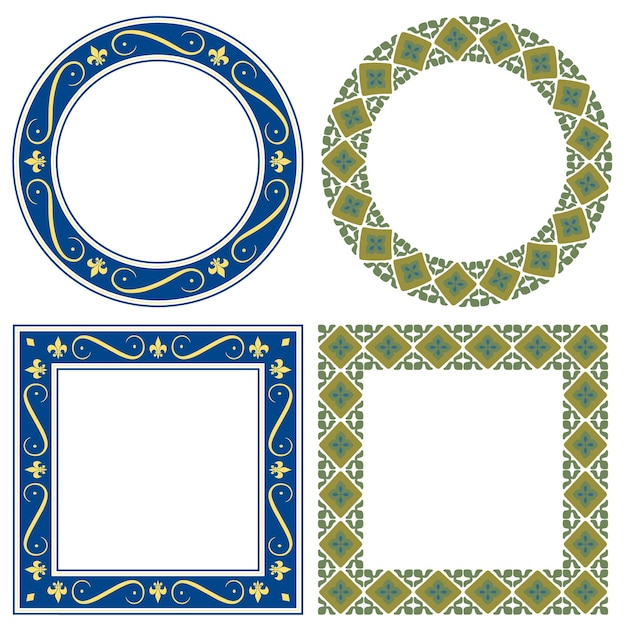 photo frame squre and circle vector frame diffrent desigen for photo frame mandla design patten