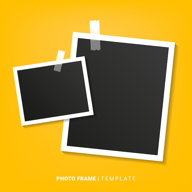 Vector photo frame in yellow background vector