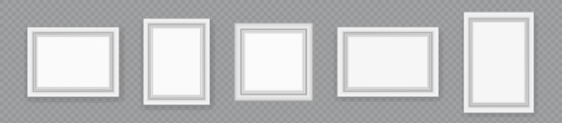 Photo frames set black frame mockup vector collection template for picture painting poster or photo