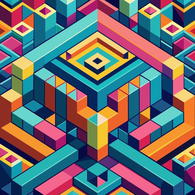 Vector photo a geometric symphony with surreal gradients inspired