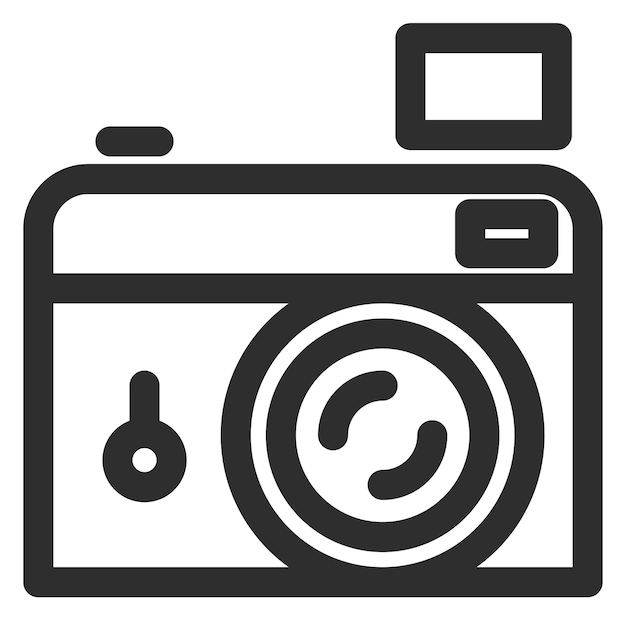 Photo line icon retro camera photography symbol