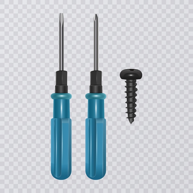 Photo-realistic screwdriver isolated      illustration