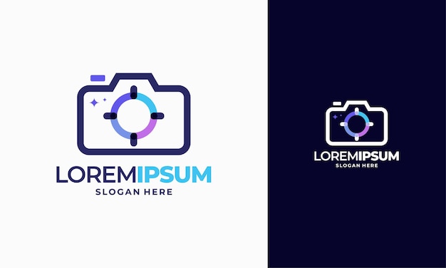 Photo shot logo designs concept vector, focus target icon logo design element