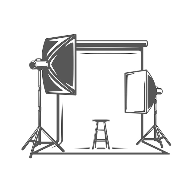 Photo studio element isolated on white background Vector illustration