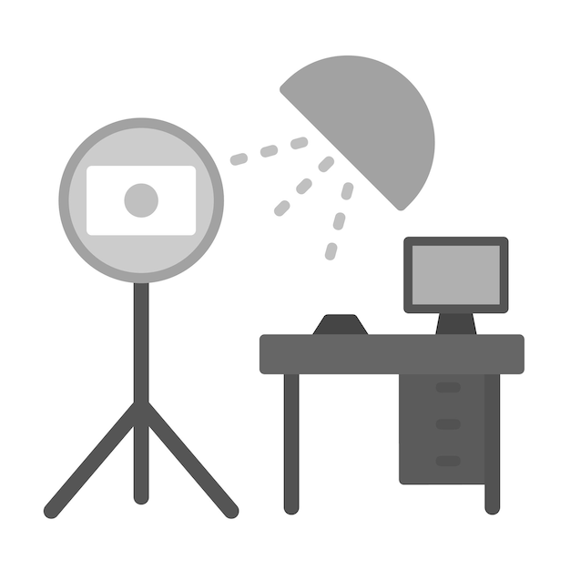 Vettore immagine vettoriale dell'icona della foto studio può essere utilizzata per la fotografia