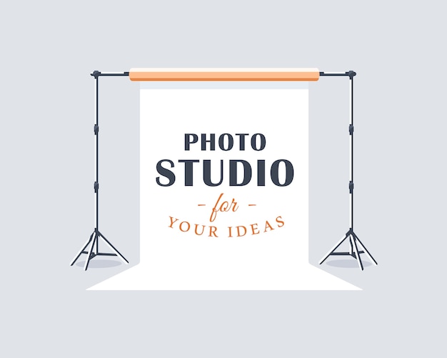 Photo studio label concept. Flat design element. Cartoon stile.