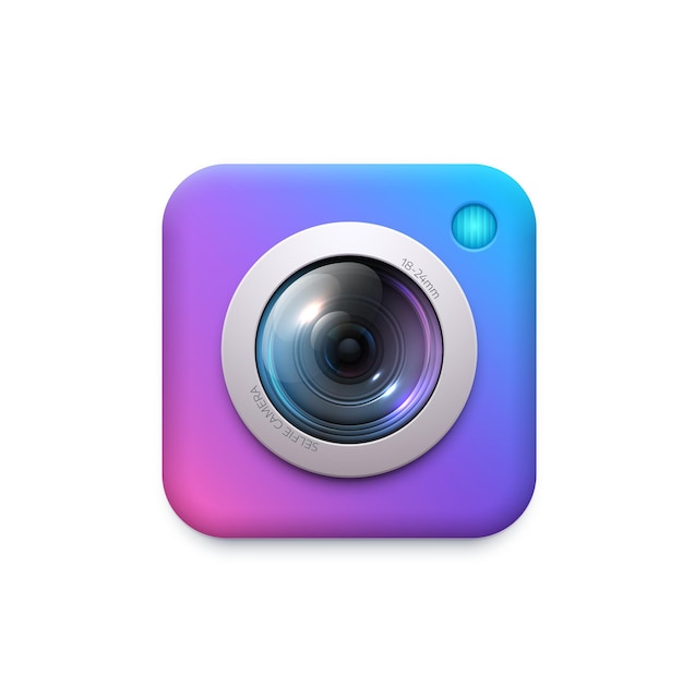 Photo and video camera icon of web and mobile app