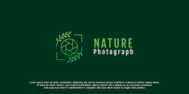 Photograph logo with nature concept design icon illustration