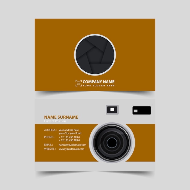 Vector photographer business card design template