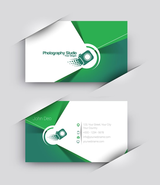 Photographer business card vector template set