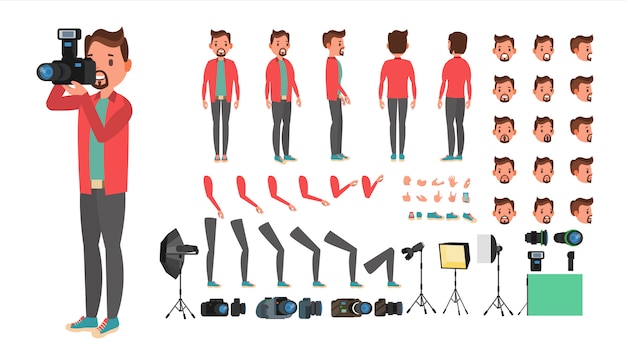 Vector photographer character set