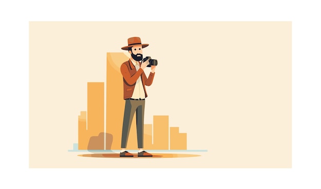 photographer flat design 2d