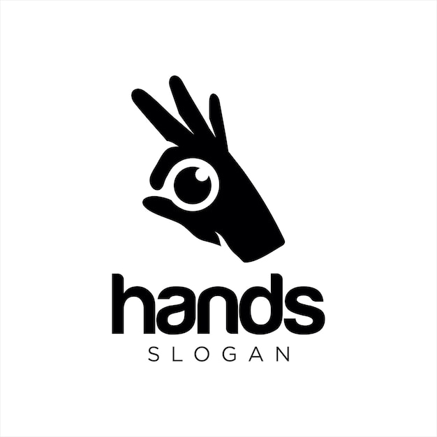 Photographer hands with camera logo flat illustration