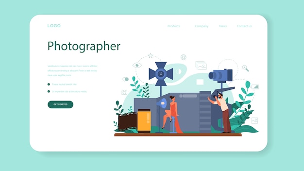 Photographer web banner or landing page