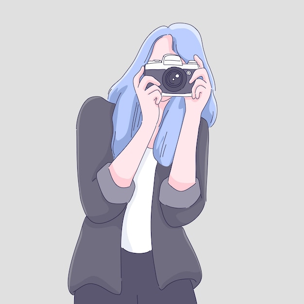 Photographer woman cartoon 