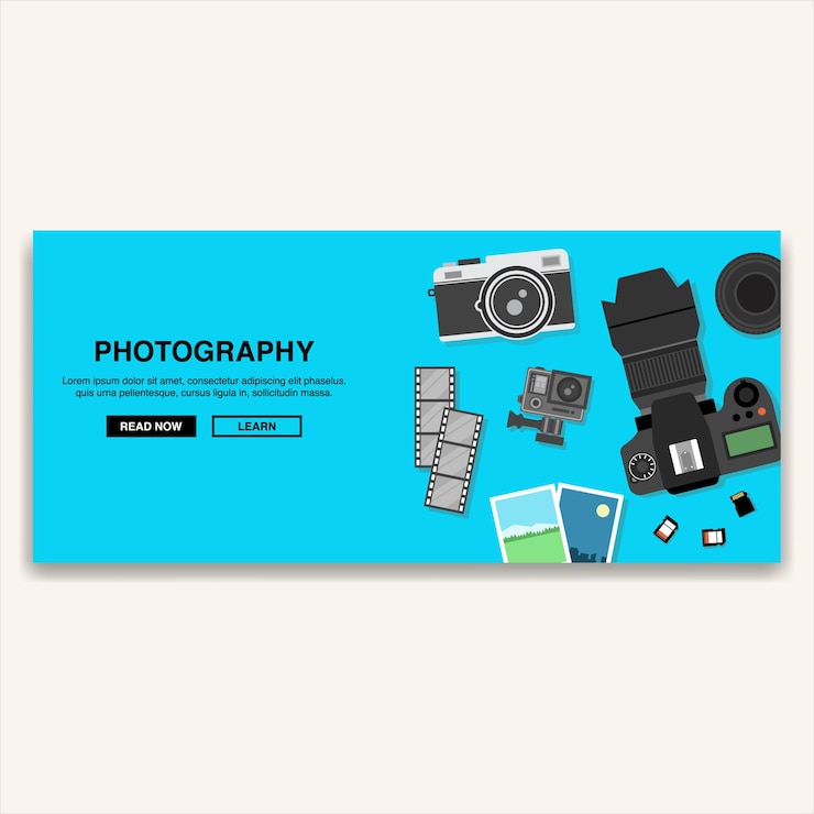 Vector photography banner design