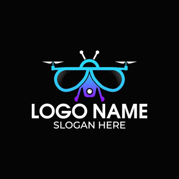 Photography bee drone logo design