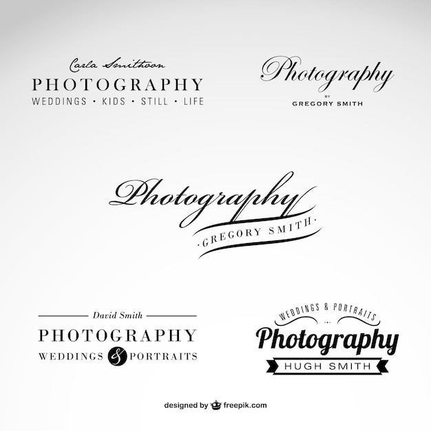 Photography business logo set 