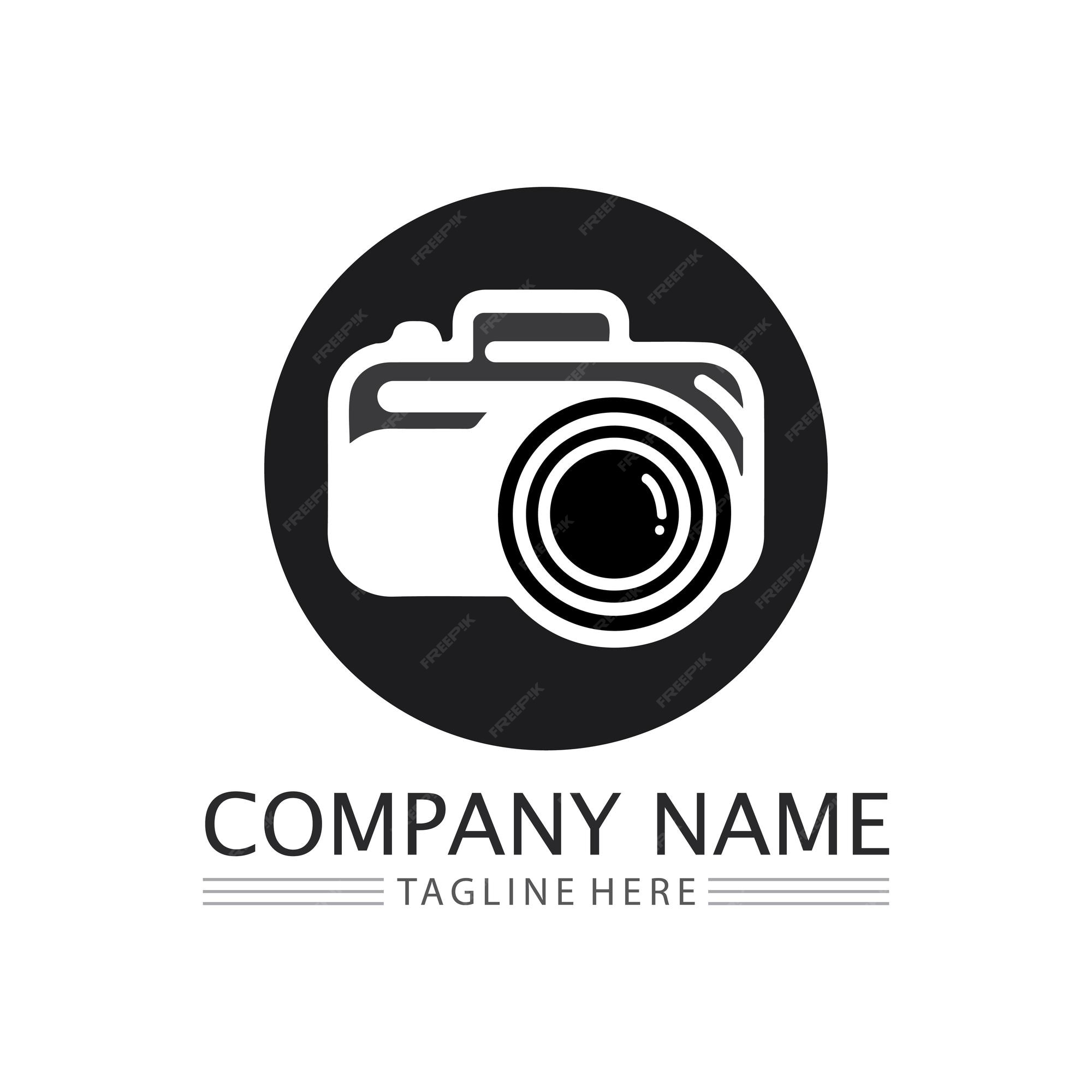 Premium Vector | Photography camera logo icon vector design template  isolated on black background