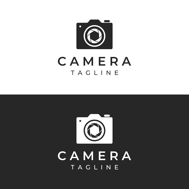 Fotocamera logo obiettivo fotocamera otturatore linea digitale professionale elegante e moderno il logo può essere utilizzato per la fotografia in studio e altre attività utilizzando modelli di modifica di illustrazioni vettoriali