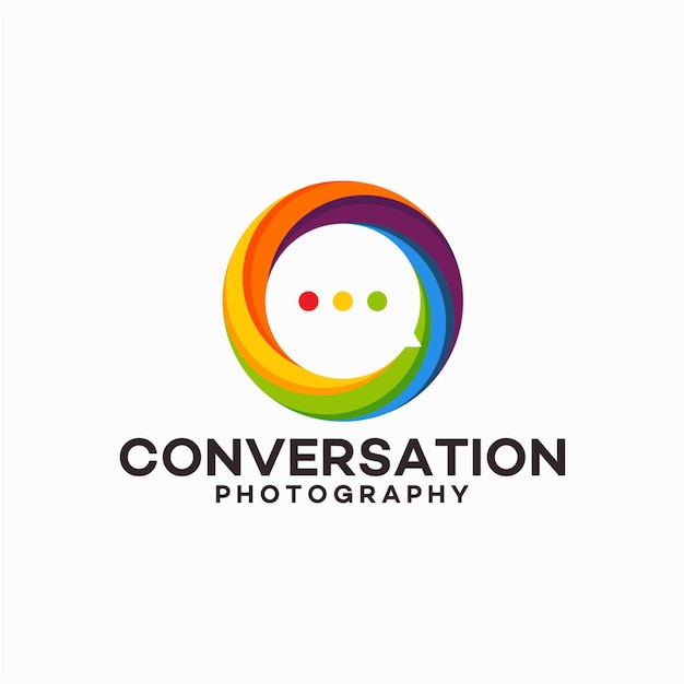 Photography Conversation Logo template designs vector illustration