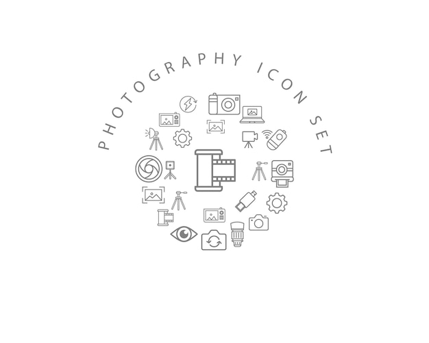 Photography icon set design