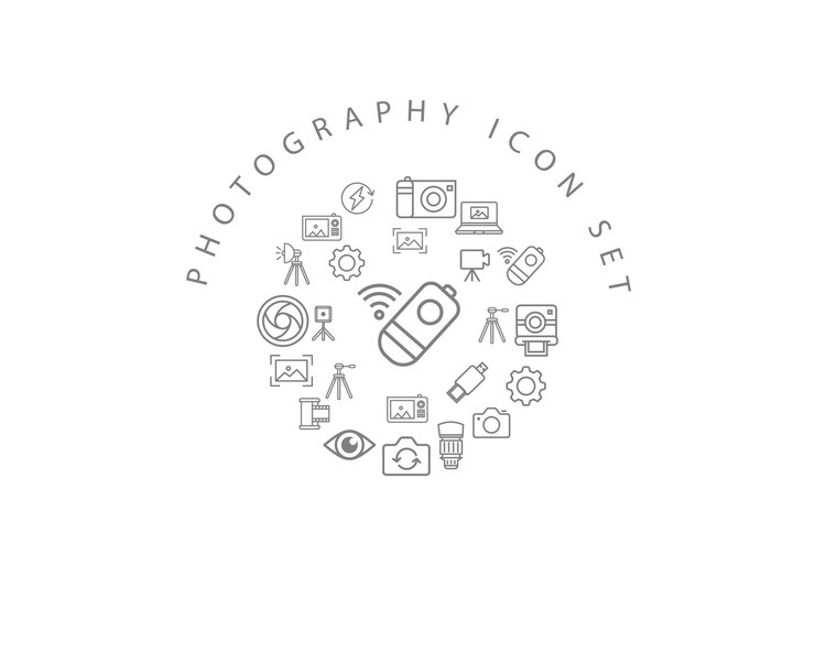 Photography icon set design