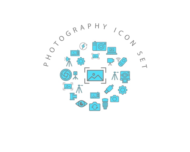 Photography icon set design