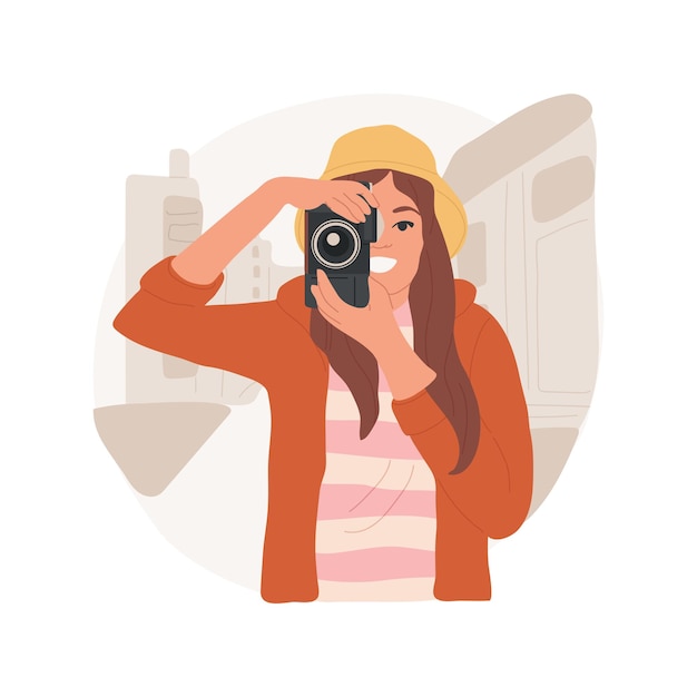 Photography isolated cartoon vector illustration